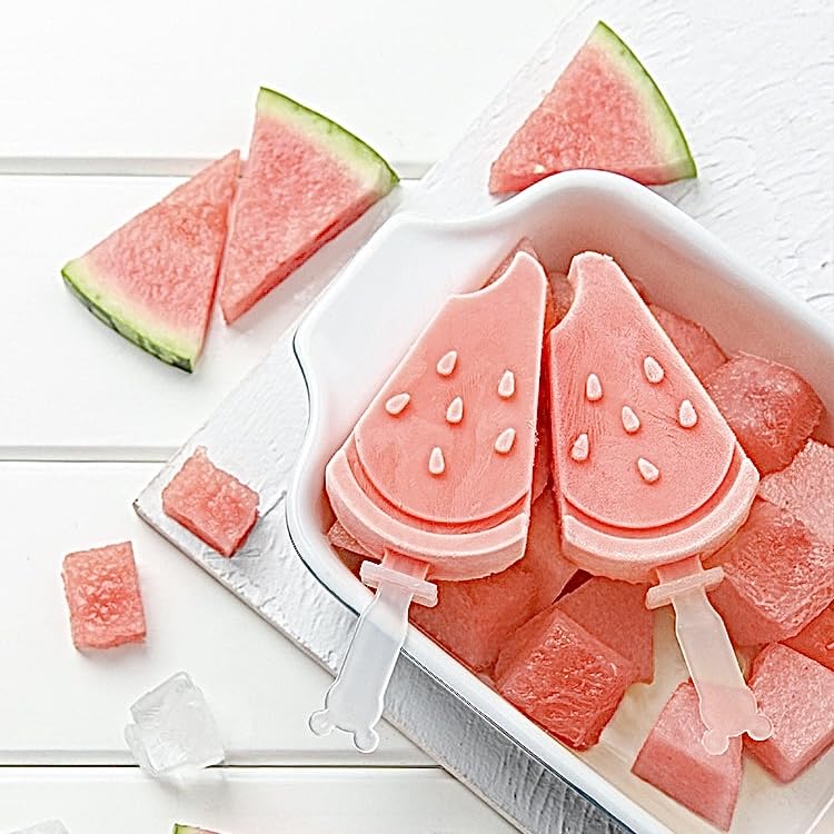 3PCS Fruit Popsicle Molds, Cute Silicone Kids Ice Cream Molds - color: Yellow/Pink/Green