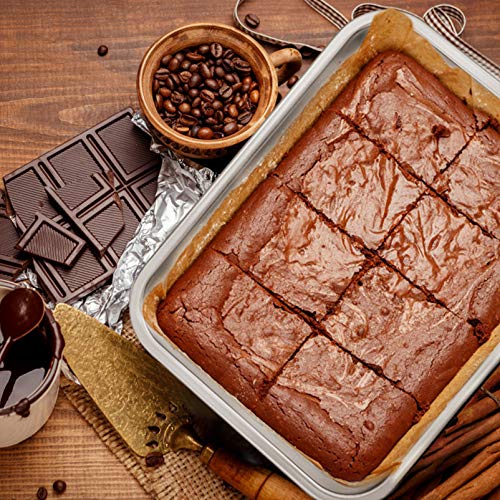 P&P CHEF Stainless Steel Lasagna Pan, Rectangular Baking Pan 12.7" Lx3.2 H - size: 12.7" L x 3.2" H