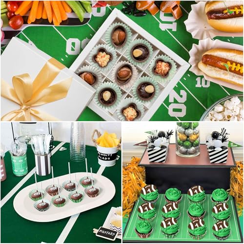 COcnny Football Mini Cupcake Liners - 600pcs Football Themed Mini Baking Cups Muffin Cupcakes Wrappers, Rugby Sport Paper Cake Wrap Making Supplies for Game Day Post-match Celebration Party (6 Styles) - style: Mini Football