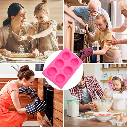 Meiyouju 6-Cavity Macaroon Silicone Mold - Macarons Hamburger Mold for Chocolate, Icing, Cake Decoration, Polymer Clay, Soap, Epoxy