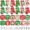 Qinyoung 48 Pcs Christmas Kitchen Oven Mitts Pot Holders, Cartoon Christmas - style: Cartoon Christmas