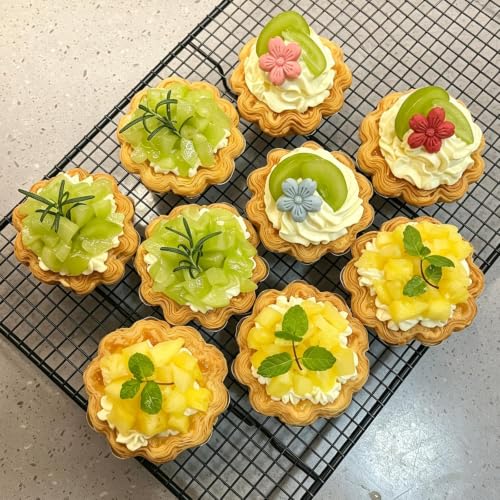 2PCS Egg Tart Silicone Mold, 6-Cavity Egg Tart Shaped Mousse Mold, White - color: White-XY054