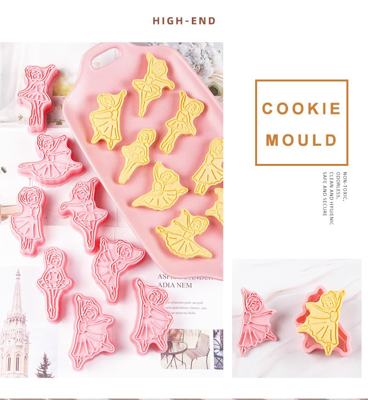 Ballet Cookie Cutters,Dance Cookie Stamps Set 6pcs (Ballet) - color: Ballet