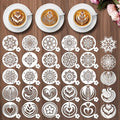Sitsink Mandala Cookie Coffee Stencils - 25 Pcs Mandala Latte Art Cookie Stencils for Coffee Cake Bread Decor, Reusable Bread Template for Sourdough Decoration Tools Baking Stencil - style: latte art