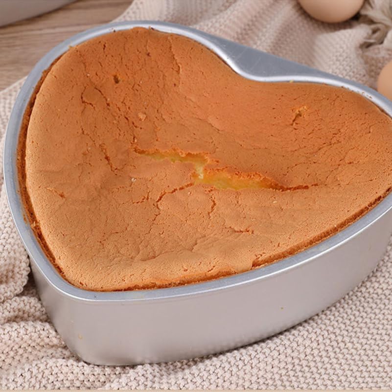 Cabilock Heart Cake Pans Set 6 Pack Aluminum Alloy Heart Shaped Cake Pans