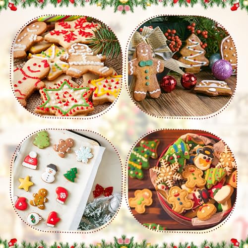 22Pcs Christmas Mini Cookie Cutters Set with Dough Scraper
