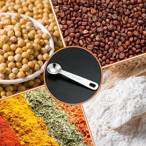 5PCS 1/2tsp(1/6tbsp, 2.5 ml) Measuring Spoon Teaspoons Stainless Steel Measure Spoons for Precise Cooking, Baking and Spices Measurement - size: 1/2tsp(1/6tbsp, 2.5 ml)