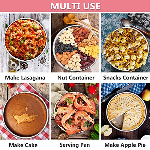 P&P CHEF Cake Pan Set of 3, 4" + 6" + 8" Round Baking Layer Cake Pan Tin - size: 4" + 6" + 8"
