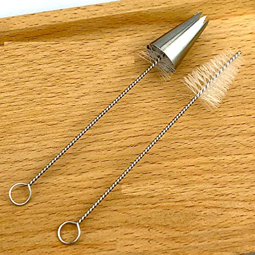 12Pcs Triangle Nylon Cake Decorating Tips Brushes Professional Cake Decorating Mouth Icing Dispensers Tips Cleaning Brushes Tube Brushes Pipe Brush Cleaner for Cake Baking Tools, Whie