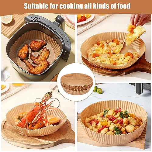 Air Fryer Liners Disposable, 100PCS Non-stick Disposable Airfryer Liners, 8 Inch Unbleached Parchment Paper, Round Airfryer Paper Liners for 5-8QT Air Fryer, Baking, Roasting Microwave - size: 8in-Round-100pcs