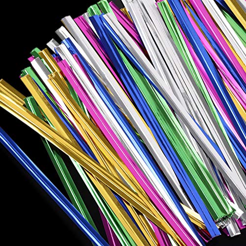 Tecbeauty 300 Cellophane Bags 2.4 x 10 Treats Bag Clear Pretzel Rod Bags, Twist Ties 300 - color: 2x10 Inch