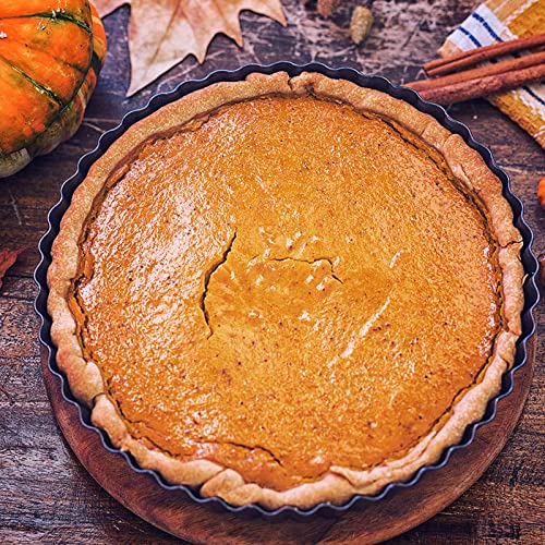 2 Pack 9.4 × 2 Inches Nonstick Tart Pan with removable bottom, Quiche Pans for Baking, Carbon Steel Deep-dish Pie Pan with Removable Loose Bottom - size: 9.4" x 2"