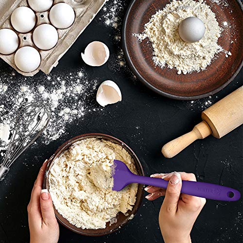 3-Piece Silicone Spatula Set, 600°F Heat Resistant, Purple - color: E-Purple