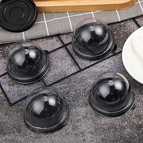 Patelai 150 Pcs Mini Cupcake Containers Clear Plastic Dome Boxes, Black - color: Black