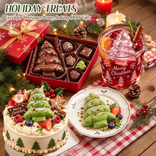 3D Christmas Tree Silicone Mold, 2Pcs Christmas Tree Cake Molds - color: 2Pcs Green