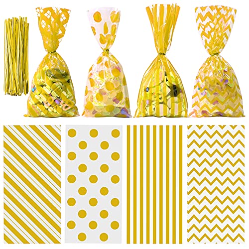 Aneco Gold Cellophane Bags 100 Pack 10.6 x 5.1 Inch - color: Gold