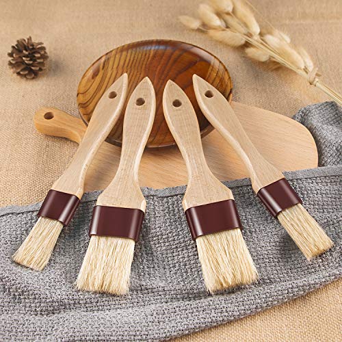 Pastry Brushes for Baking Basting Brush with Boar Bristles and Beech Hardwood Handles Culinary Oil Brush for Barbecue Butter Grill BBQ Sauce Baster Marinade Kitchen Food Cooking Brushes (1.5 inch) - color: 1.5 inch
