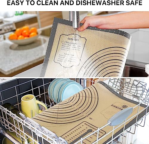 DANIA & DEAN 26"x16" Extra Thick Silicone Baking Mat for Pastry and Bread - color: Gray, size: 26"L x 16"W