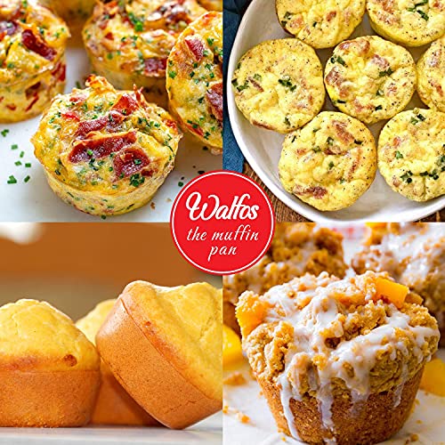Walfos Silicone Muffin Pan - 6 Cup Non-Stick Cupcake Pan for Baking, Food Grade and BPA Free, Perfect for Egg Muffin, Cupcake, Quiches and Frittatas (3 Pack) - size: 3 Pcs: 6Cups, Regular, style: Muffin Pan