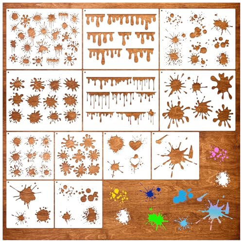 12 Pcs Graffiti Stencils for Spray Painting Reusable