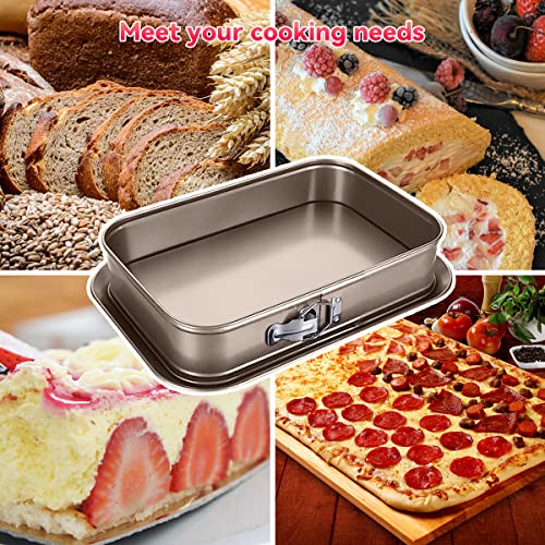Meleg Otthon Springform Cheesecake Pan - Leakproof, Nonstick, Rectangle, Removable Bottom, Gold (15.7" x 11" x 2.6") - size: 15.7" x 11" x 2.6"