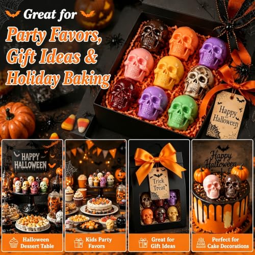 2 Pack 3D Skull Silicone Molds for Resin Candle Soap Clay&Wax DIY Crafts - color: skull mold-2PCS