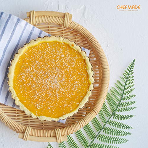 CHEFMADE Tart Pan, 7-Inch with Removable Loose Bottom Non-Stick Round Quiche Bakeware for Oven and Instant Pot Baking (Champagne Gold) - size: 7" with Removable Bottom