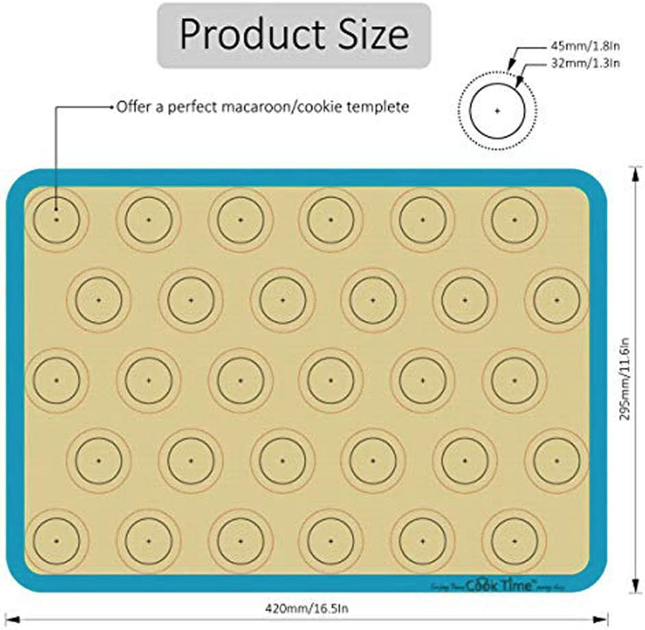 Macaron Silicone Baking Mat - 2 Non Stick Silicon Macaroon Baking Sheet - color: Blue