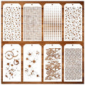 8 Pieces Stencils for Crafts Mixed Media Texture Brick Layering Stencils - style: 8 texture