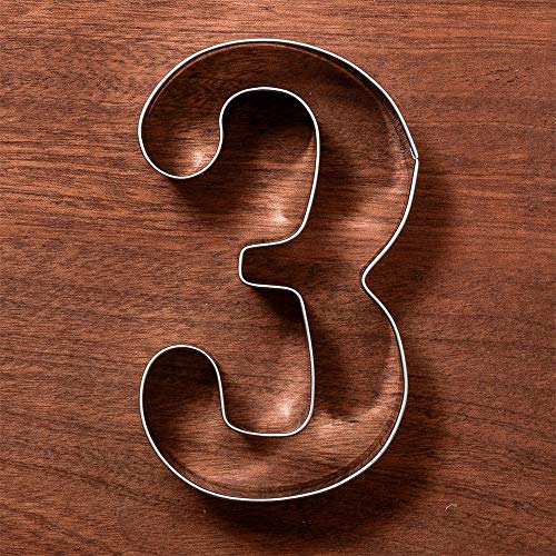 LILIAO Number 3 Cookie Cutter, 2.4 x 4 inches