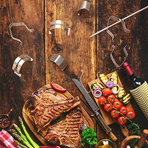 8 Pcs Meat Grill Thermometer Probe Holder Clip, 2 Style Temp BBQ Camping