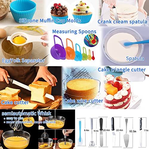 Cake Decorating Kit, 672 Pcs Cake Decorating Supplies Stand With Cake Carrier Holder Springform Pan Sets 3-Layer Toolbox Organizer Icing Piping Nozzles Cake Rotating Turntabl Baking Supplies Set Tools - size: 672 PCS