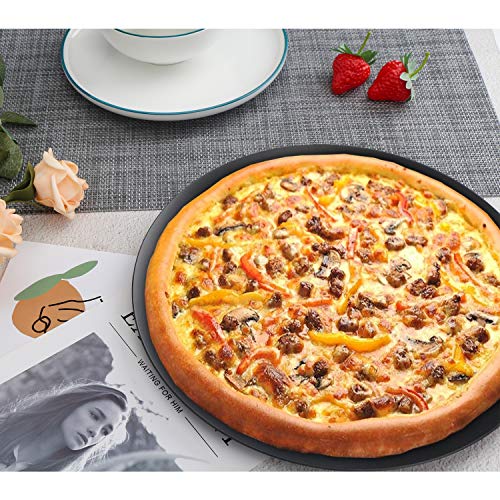 Beasea Pizza Pan with Holes, 13 Inch Pizza Pan Aluminum Alloy Round Vented Pizza Pans Heavy Duty Pizza Crisper Pan Pizza Baking Tray Bakeware for Home Restaurant Kitchen - color: Black, size: 13 Inch