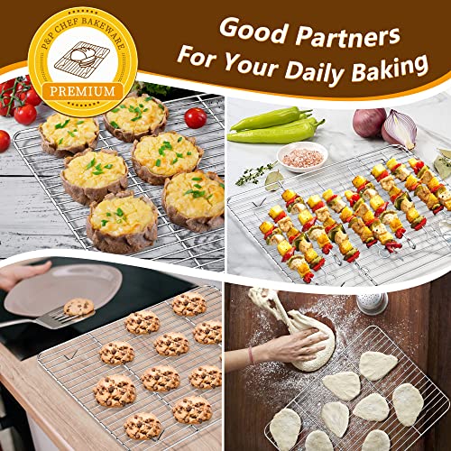 P&P CHEF Stainless Steel Baking Sheet with Rack Set for Cookie, 16 Inch - size: 16 Inch