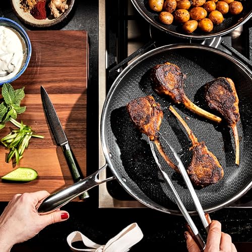 HexClad 12" Hybrid Nonstick Frying Pan, Dishwasher & Induction Safe - size: 12-inch, style: Pan