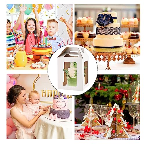 XININSUN Tall cake boxes for tier cakes 12x12x14 Inch with 6 Windows 3Pack - color: white-12inch-3Pack
