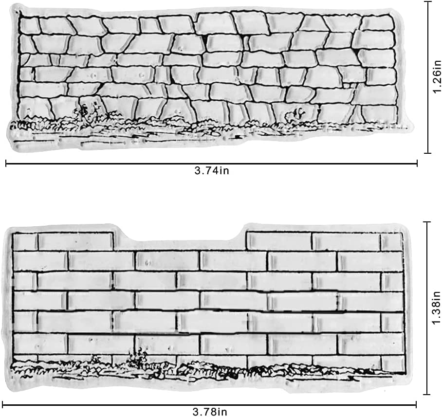 4 Different Brick Background Clear Stamp for Card Making Decoration and Scrapbooking 11x16cm