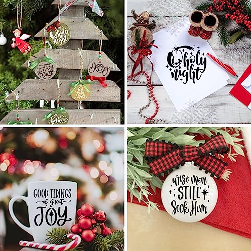 16pcs Nativity Stencil 4 Inch Small Christmas Stencils for Crafts Reusable - style: 16Christmas 4inround