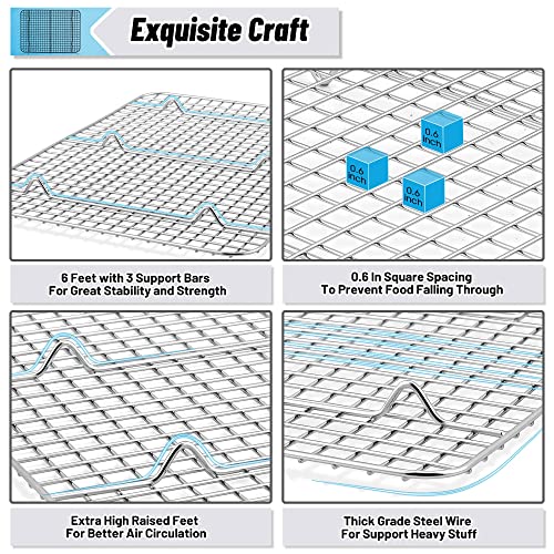 TeamFar Cooling Rack, 15.3”x11.2” Stainless Steel Baking Grid Wire Rack - size: 15.3 x 11.2-Inch