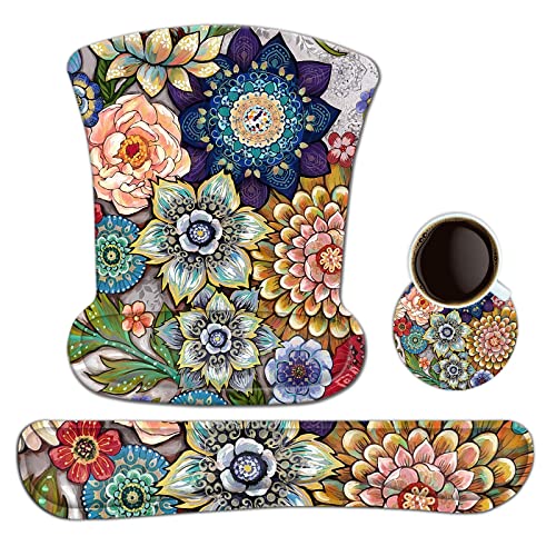 ToLuLu Keyboard Wrist Rest Mouse Pad Support, Ergonomic Mousepad fr Laptop - color: Lovely Flor