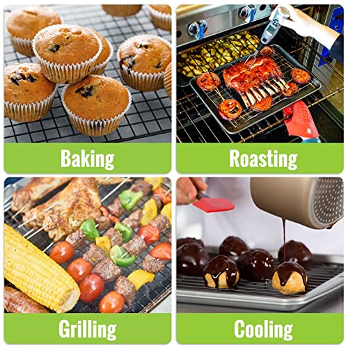 HULISEN Cooling Rack 2-Pack, 16 x 10 Inch Nonstick Baking Rack with Handles - color: Black, size: 2 Packs