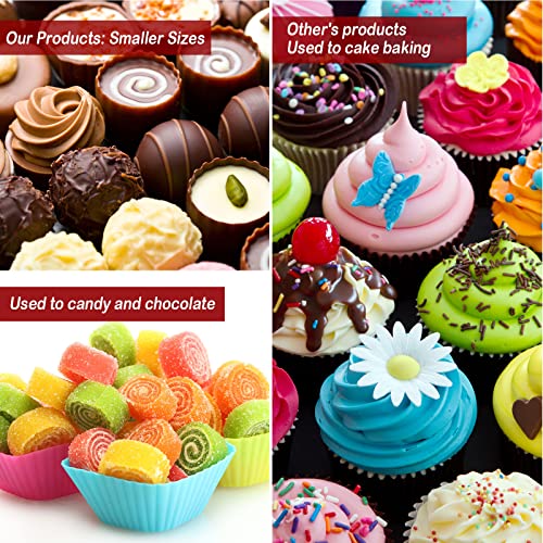 Funtery 600 Pack Mini Baking Cups Cupcake Liner Candy Making,White - color: White