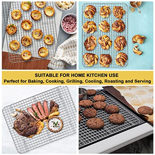 P&P CHEF 16.6 Inch Stainless Steel Cooling Baking Rack Set of 2 - size: 16.6 Inch