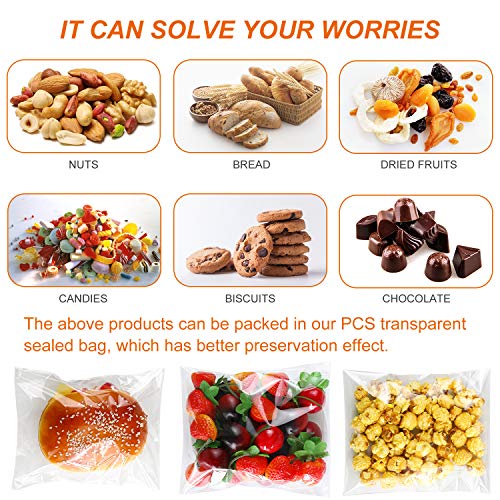 800 PCS Clear Re-sealable Cello/Cellophane Bags 3 Sizes with 4×6, 5×7, 6×9 Inch Good for Bakery, Snacks, Candle, Soap, Cookie, Jewelry, Cards - size: 800 Count (4"x6", 5"x7", 6"x9")