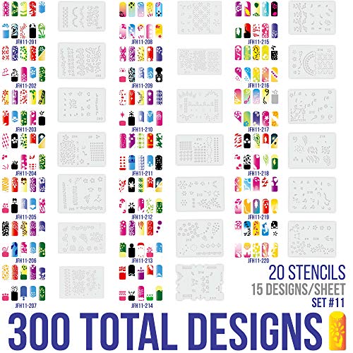 Custom Body Art Airbrush Nail Stencils - Nail Art Stencils Series #11