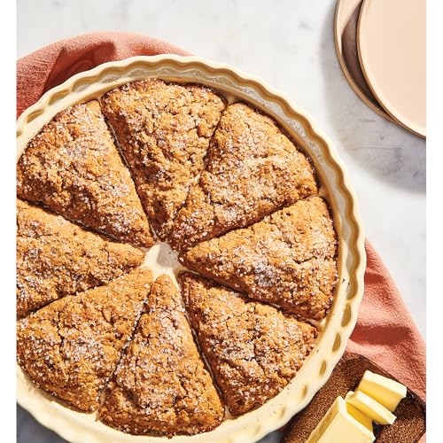 King Arthur Baking Company Ceramic Scone Pan, Ceramic, Distributes Heat Evenly, Makes 8 Uniform Scones - style: Scone, 11 x 11-Inch
