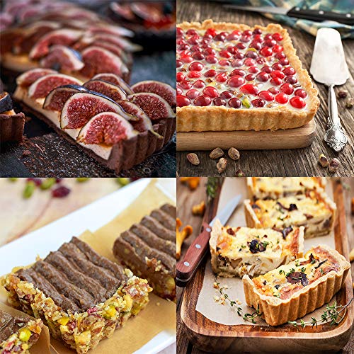 Mini Tart Pan Set of 6 Rectangular Non-Stick 4 Inch Quiche Pan Loose Removable Bottom Tart Pan for Pies, Quiche Bakeware, Cheese Cakes, Desserts - color: 4-Inch Rectangular