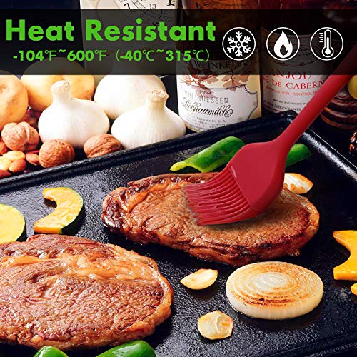 HOTEC 600°F Heat Resistant, Silicone Basting &Pastry Brushes, Red 2 - color: Red New