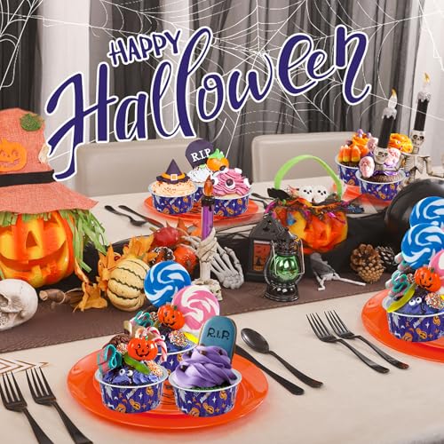 Halloween Mini cake pans with lids, 5oz Round, 30Pack ZOXILEN - color: Purple 30pcs