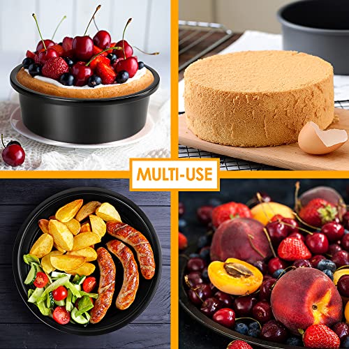 6 Inch Round Cake Pan Set of 3, Nonstick Coating Baking Round Cake Pans with Remvable Bottom for Birthday Layered Cakes,Party, Circle Cake Tins With Wider Grips for Oven Air Fryer, Black - color: 6-Inch Cake Pan Set of 3